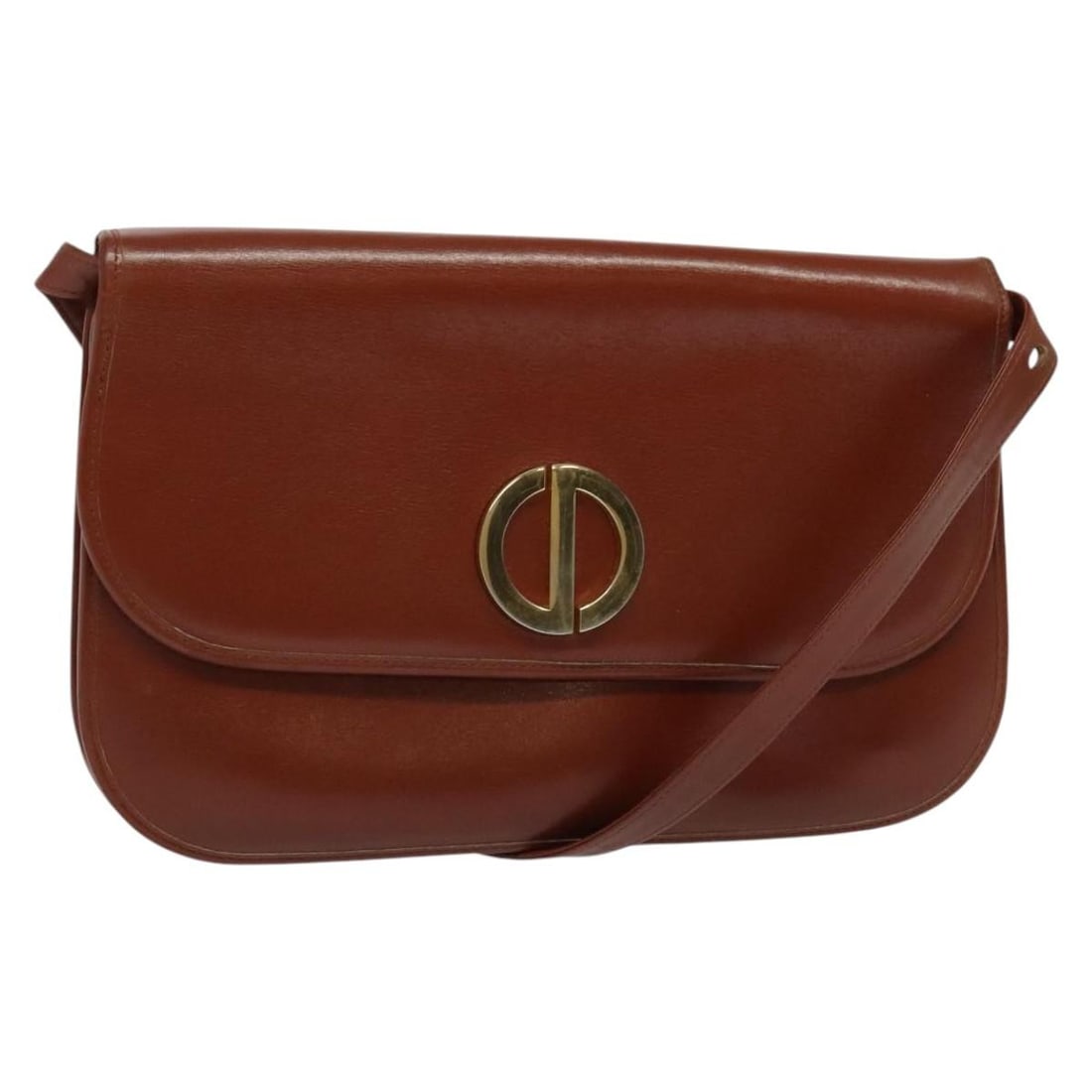 Christian Dior Brown Leather Shoulder Bag Gold Accents Auth fm4829: Christian Dior Brown Leather Shoulder Bag Gold Accents Auth fm4829 This authentic Christian Dior shoulder bag is crafted from luxurious leather in a rich brown and gold color combination, offering an
