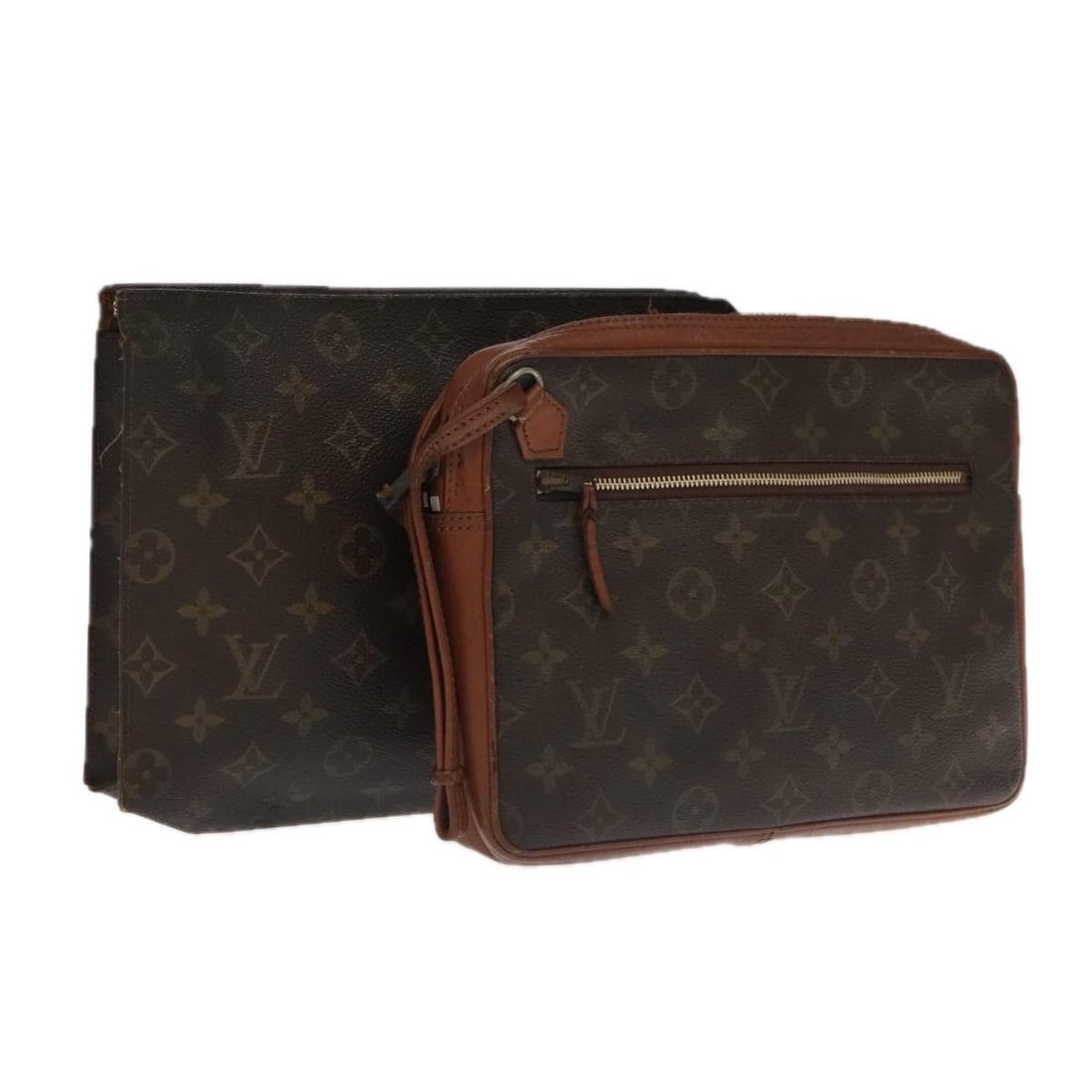 LOUIS VUITTON Monogram Clutch Bag 2Set Auth ti2508 (1 of 17)