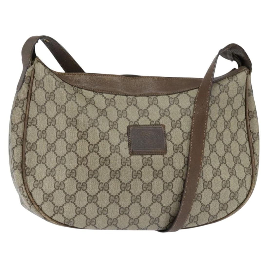 GUCCI GG Supreme Beige Gold Shoulder Bag PVC Italy Auth: GUCCI GG Supreme Beige Gold Shoulder Bag PVC Italy Auth This GUCCI GG Supreme Shoulder Bag showcases elegance and functionality, crafted in Italy from durable PVC leather with a chic beige and gold co