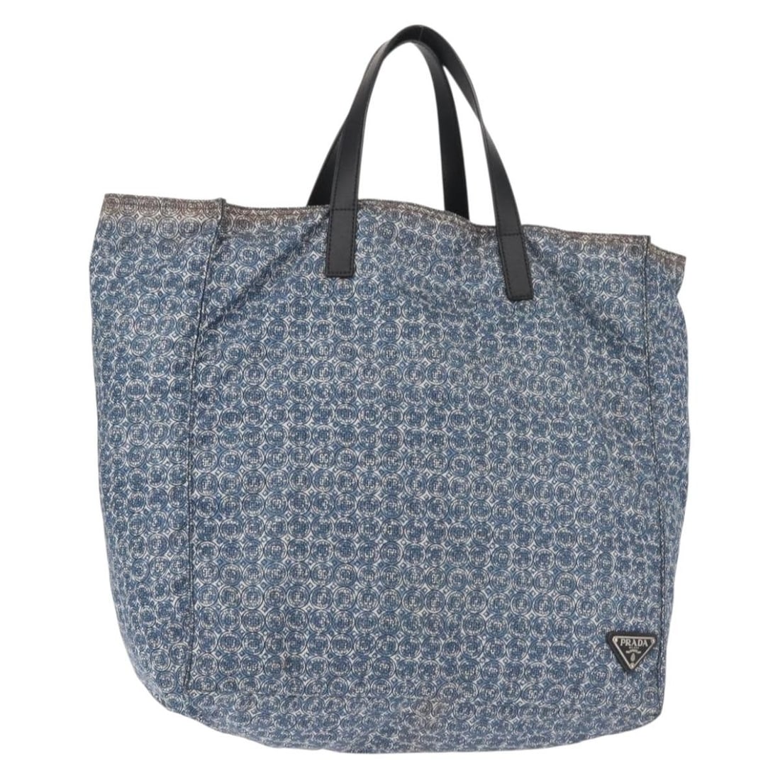 PRADA Blue Silver Nylon Tote Bag Made in Italy Auth hk3057: PRADA Blue Silver Nylon Tote Bag Made in Italy Auth hk3057 This authentic PRADA tote bag is a stylish and functional accessory crafted from durable nylon in a striking blue and silver color combinatio