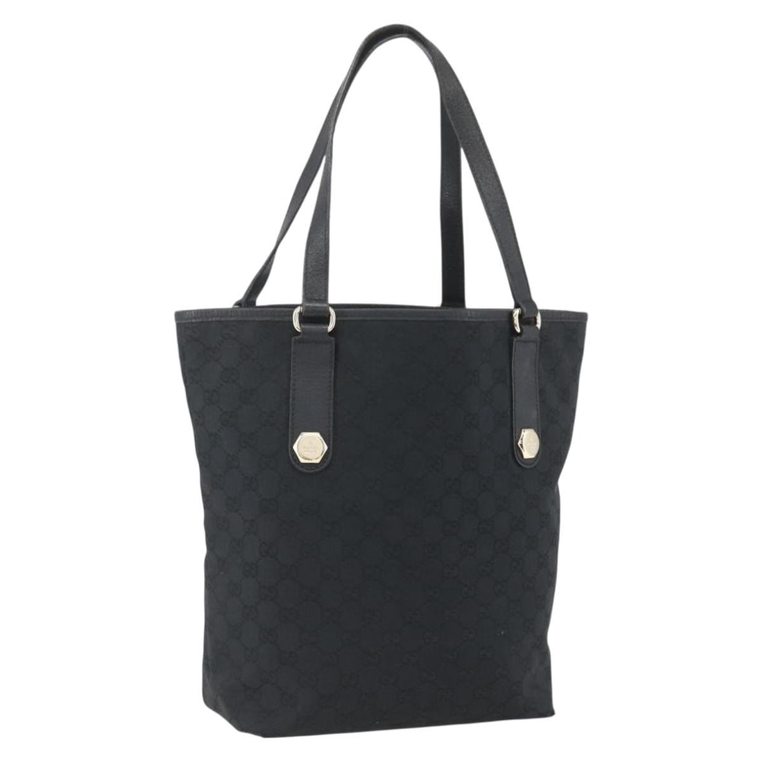 Black Gold GG Canvas Gucci Tote Bag 153009 Italy: Black Gold GG Canvas Gucci Tote Bag 153009 Italy This GUCCI GG Canvas Tote Bag features a black and gold color combination and is crafted from signature GG canvas. The bag has a structured tote silhou