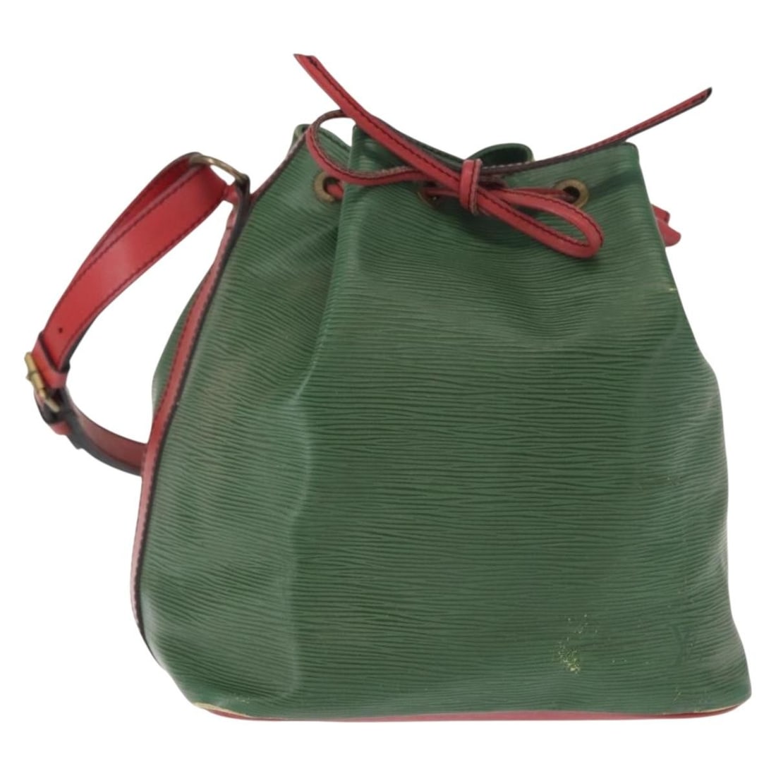 Louis Vuitton Petit Noe Epi Leather Green Red M44147 Bicolor Shoulder Bag: Louis Vuitton Petit Noe Epi Leather Green Red M44147 Bicolor Shoulder Bag This Louis Vuitton Petit Noe shoulder bag from the Epi collection features a striking bicolor design in green and red Epi leat