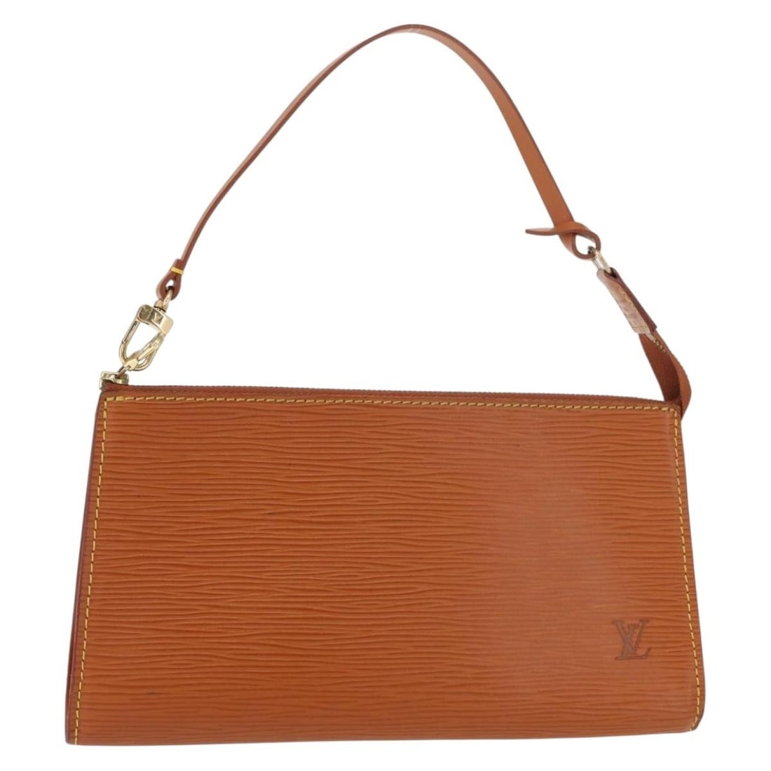 Brown Epi Leather Pochette Accessoires M52953 by Louis Vuitton France: Brown Epi Leather Pochette Accessoires M52953 by Louis Vuitton France This is a Louis Vuitton accessory pouch from the Epi collection, crafted in brown Epi leather. The pouch features a compact design