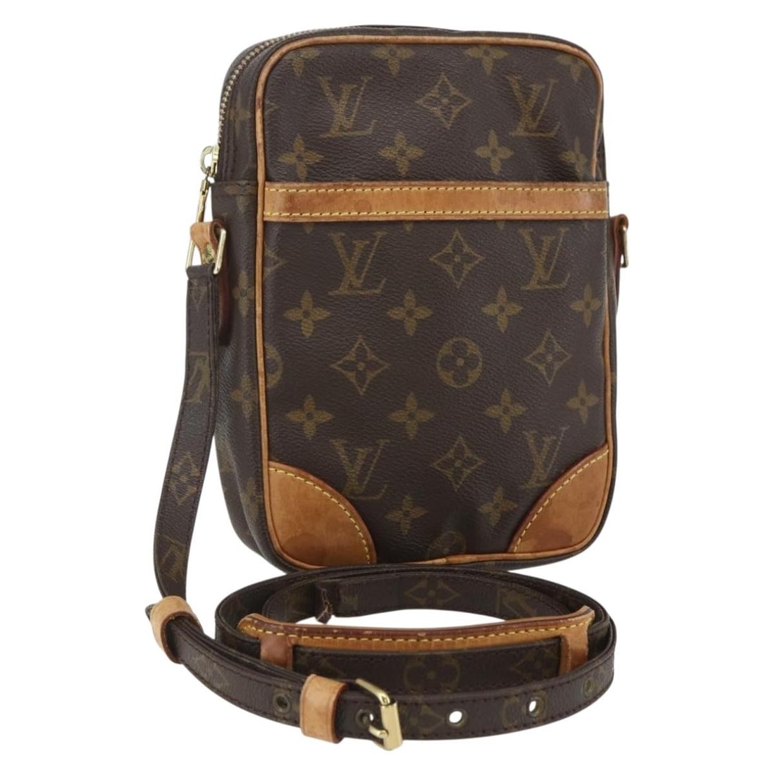 Louis Vuitton Danube Monogram Canvas Shoulder Bag M45266 France: Louis Vuitton Danube Monogram Canvas Shoulder Bag M45266 France This Louis Vuitton Danube shoulder bag features the signature Monogram canvas exterior and is crafted in France. The bag is designed wit