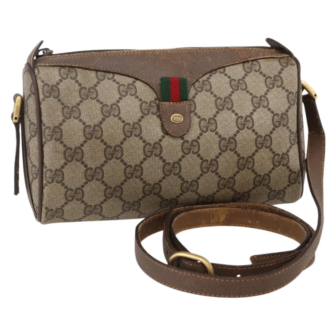 GUCCI GG Supreme Sherry Line Beige Gold Shoulder Bag 89 02 018 Auth: GUCCI GG Supreme Sherry Line Beige Gold Shoulder Bag 89 02 018 Auth Step out in style with this authentic GUCCI GG Supreme Web Sherry Line Bag, a perfect blend of elegance and practicality. Crafted in