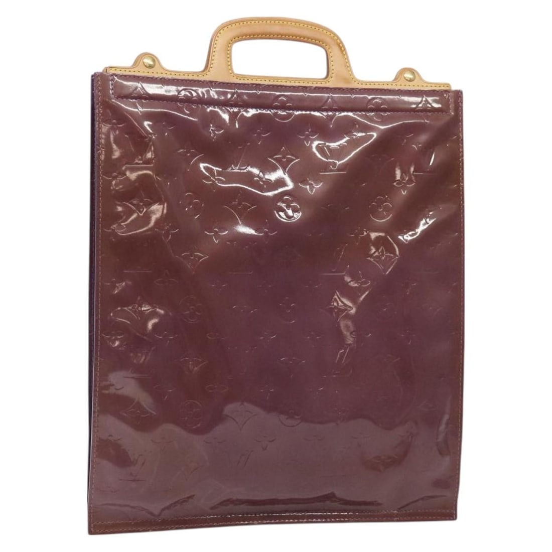LOUIS VUITTON Monogram Vernis Stanton Tote Bag Purple Patent Leather M91079 Auth: LOUIS VUITTON Monogram Vernis Stanton Tote Bag Purple Patent Leather M91079 Auth This exquisite LOUIS VUITTON Monogram Vernis Stanton Tote Bag in vibrant purple (Viole) showcases a sleek patent leathe