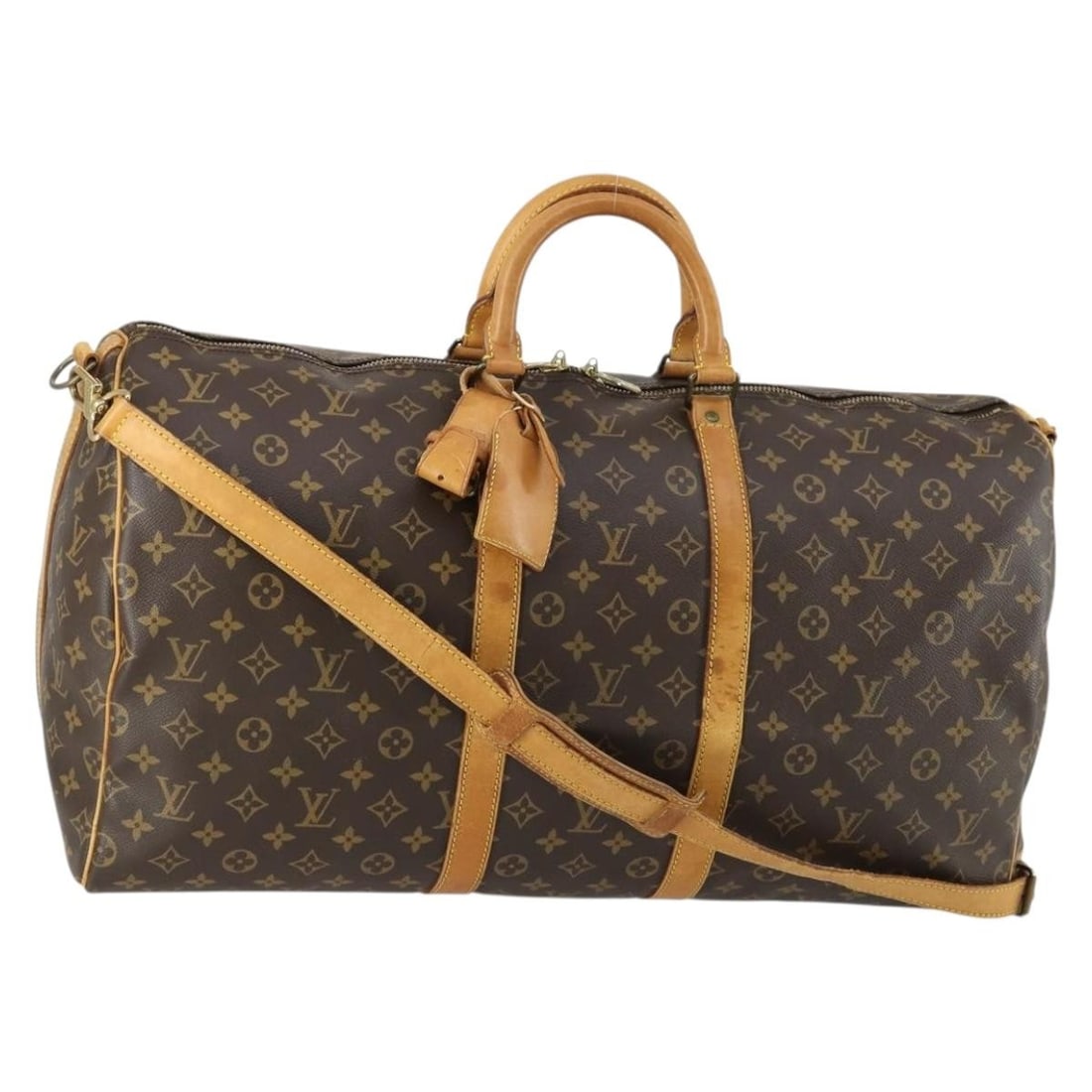 Louis Vuitton Keepall Bandouliere 55 Monogram Canvas Boston Bag M41414 France: Louis Vuitton Keepall Bandouliere 55 Monogram Canvas Boston Bag M41414 France This Louis Vuitton Monogram Keepall Bandouliere 55 Boston Bag features the iconic monogram canvas exterior and comes with