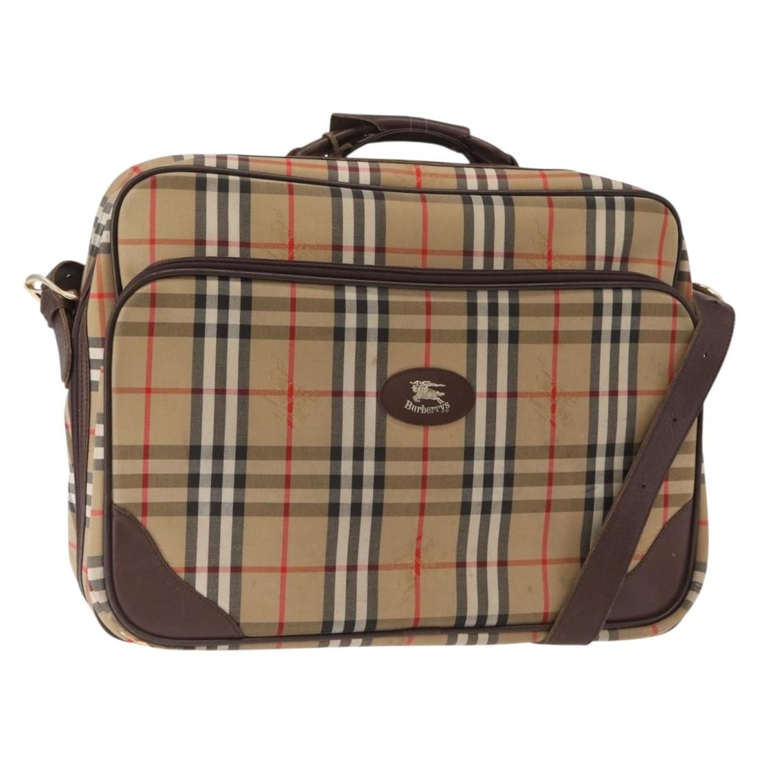 Burberrys Nova Check Beige Canvas Boston Bag Authentic: Burberrys Nova Check Beige Canvas Boston Bag Authentic This Burberrys Nova Check Travel Bag is a stylish and functional Boston bag crafted from durable canvas in a classic beige color. Designed for ve