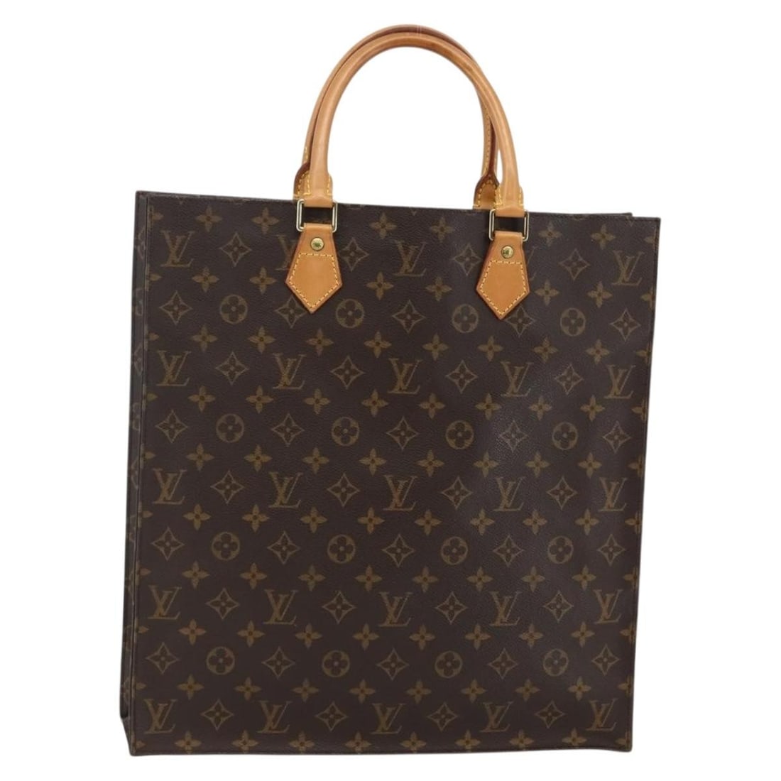 LOUIS VUITTON Monogram Sac Plat Hand Bag M51140 Authenticated: LOUIS VUITTON Monogram Sac Plat Hand Bag M51140 Authenticated This Louis Vuitton Monogram Sac Plat Hand Bag (Model M51140) is a classic accessory crafted from durable Monogram Canvas, showcasing the i