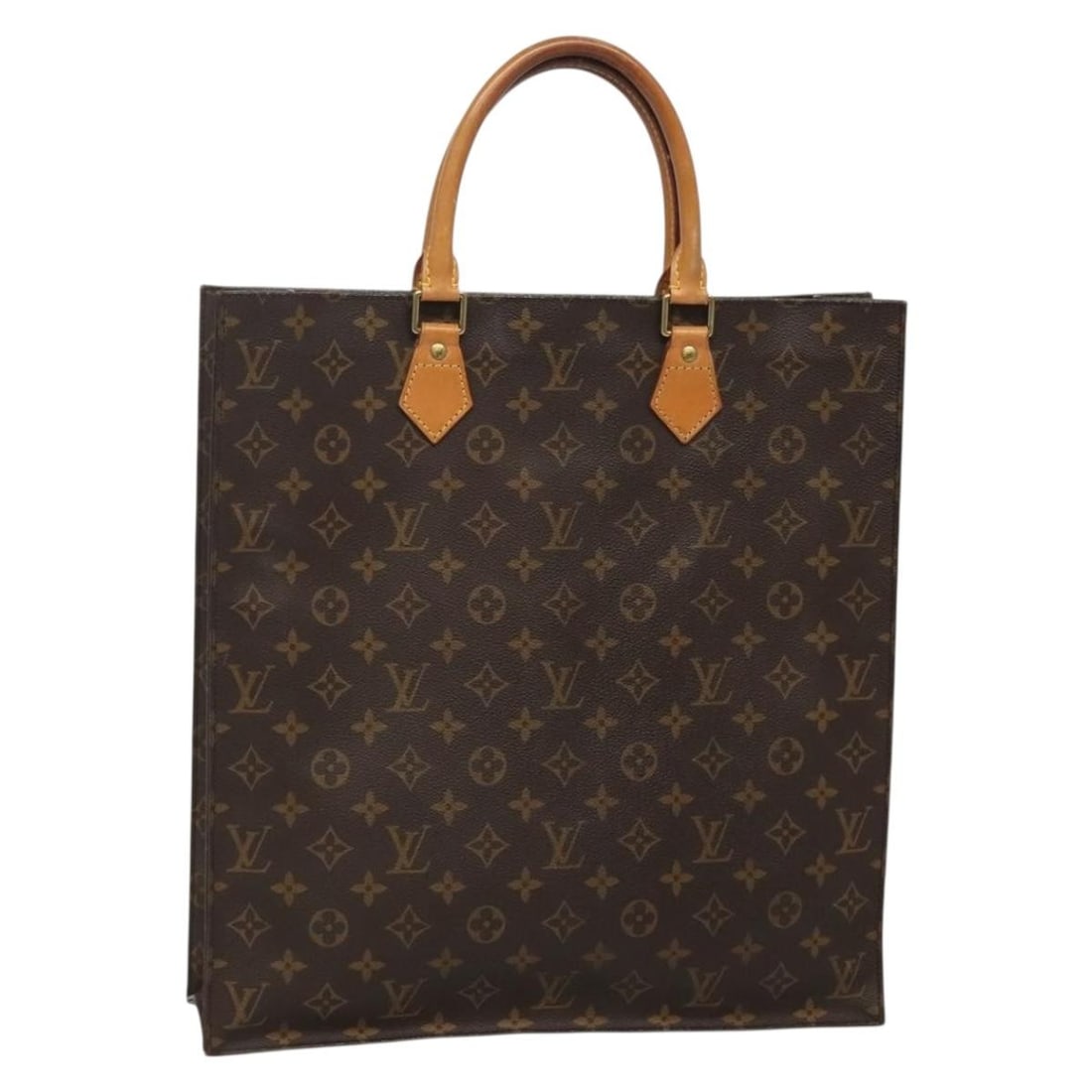 LOUIS VUITTON Monogram Sac Plat Hand Bag M51140 Made in France: LOUIS VUITTON Monogram Sac Plat Hand Bag M51140 Made in France This authentic LOUIS VUITTON Monogram Sac Plat Hand Bag (Model M51140) is a stylish accessory crafted from durable Monogram Canvas. The b