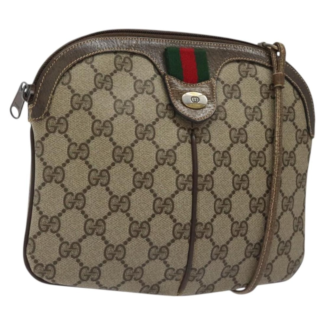 GUCCI GG Supreme Sherry Line Beige Gold PVC Shoulder Bag 904 02 047 Auth: GUCCI GG Supreme Sherry Line Beige Gold PVC Shoulder Bag 904 02 047 Auth Elevate your accessory collection with this authentic GUCCI GG Supreme Sherry Line Shoulder Bag. Crafted from durable PVC leath