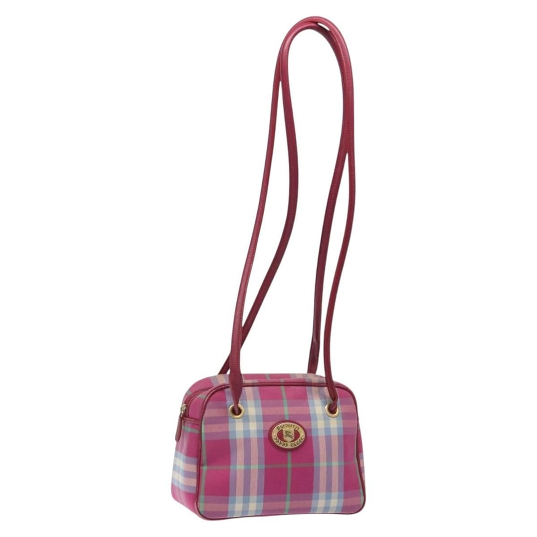 Burberrys Nova Check Pink Gold Canvas Shoulder Bag Made in Italy: Burberrys Nova Check Pink Gold Canvas Shoulder Bag Made in Italy This Burberrys Nova Check Shoulder Bag is a stylish accessory that combines functionality with a chic design. Crafted from durable canv