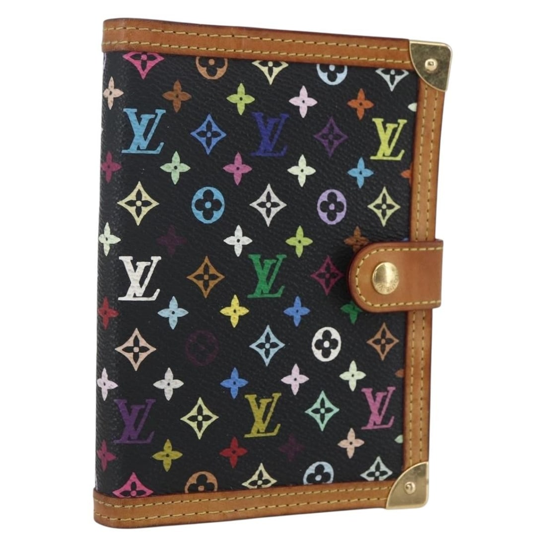Louis Vuitton Multicolor Canvas Agenda PM Black Day Planner R20895: Louis Vuitton Multicolor Canvas Agenda PM Black Day Planner R20895 This is a Louis Vuitton Multicolor Agenda PM day planner cover crafted from monogram multicolor canvas in black. The cover features a