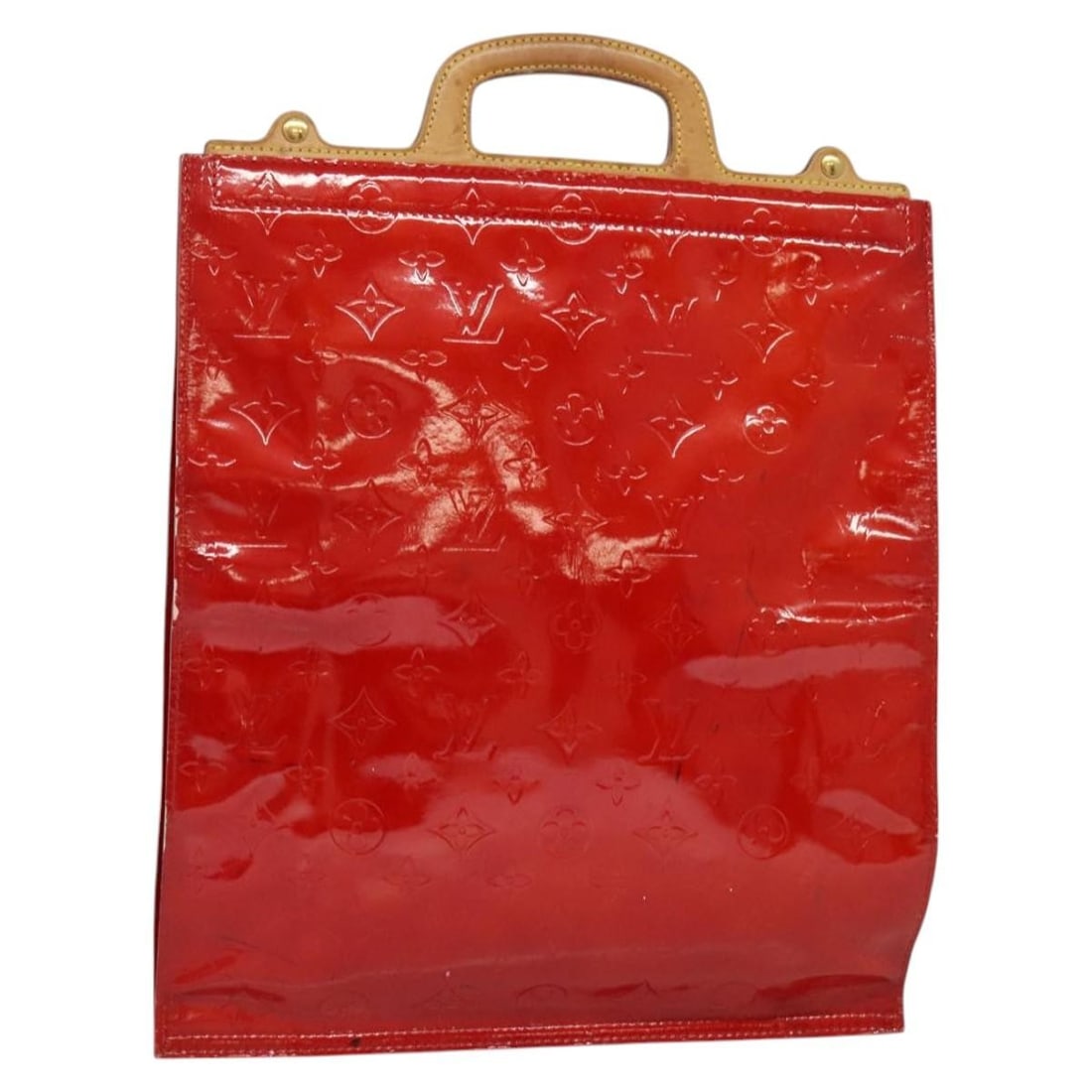 Louis Vuitton Monogram Vernis Stanton Red Tote Bag M91078 Authentic: Louis Vuitton Monogram Vernis Stanton Red Tote Bag M91078 Authentic This authentic LOUIS VUITTON Monogram Vernis Stanton Tote Bag in an eye-catching red hue is crafted from high-quality patent leather