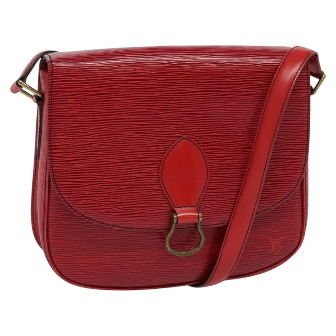LOUIS VUITTON Epi Saint Cloud GM Shoulder Bag Red M52197 France: LOUIS VUITTON Epi Saint Cloud GM Shoulder Bag Red M52197 France Introducing the LOUIS VUITTON Epi Saint Cloud GM Shoulder Bag, a stylish and functional accessory crafted in France. This shoulder bag f