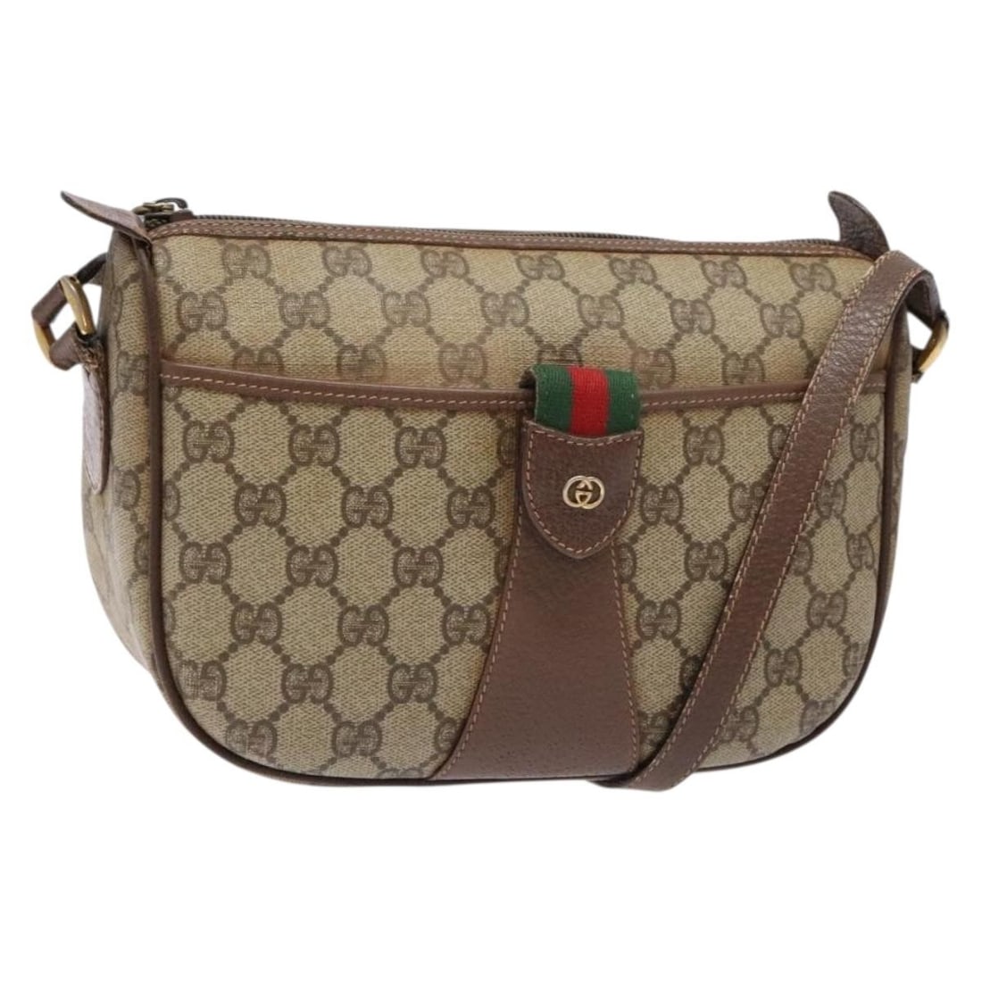 GUCCI GG Supreme Sherry Line Shoulder Bag PVC Beige 001 754 6177 Auth Italy (1 of 18)