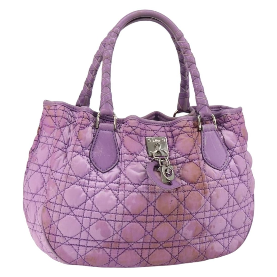 Christian Dior Purple Silver Nylon Canage Hand Bag Auth EP11484: Christian Dior Purple Silver Nylon Canage Hand Bag Auth EP11484 Elevate your accessory collection with this authentic Christian Dior Canage Hand Bag. Crafted in Italy, this stylish bag features a stri