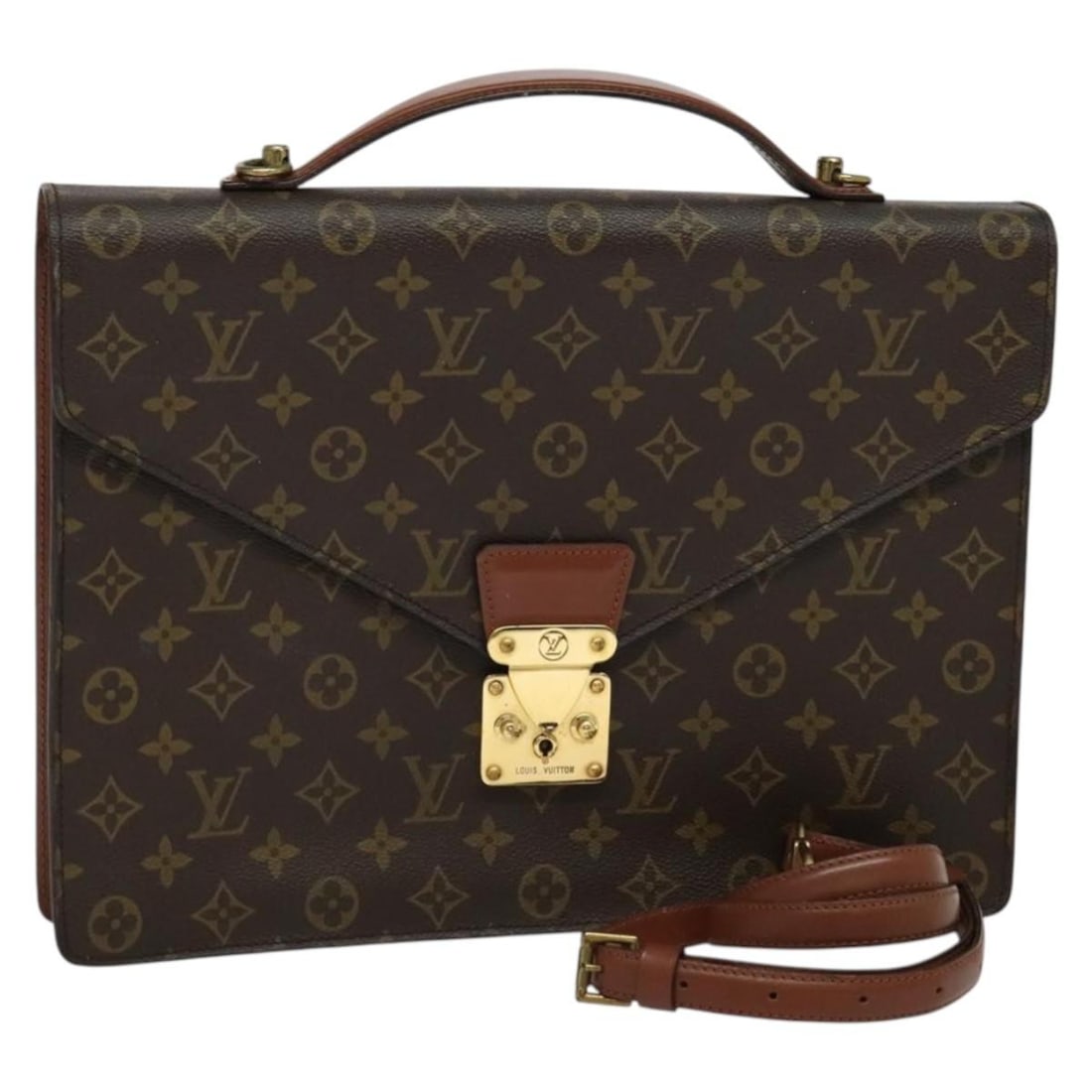 LOUIS VUITTON Monogram Porte Documents Bandouliere Bag M53338 Authentic France (1 of 18)