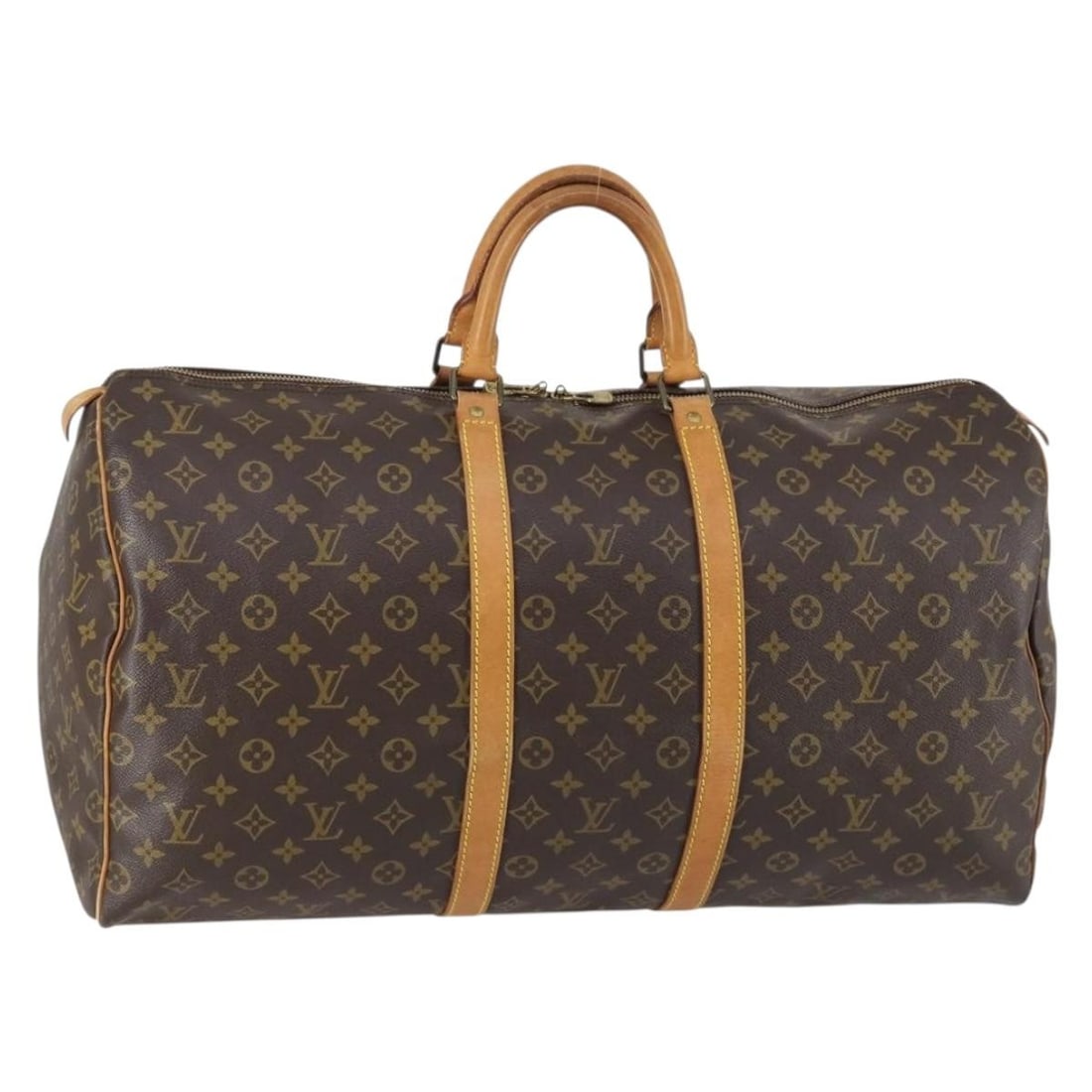 LOUIS VUITTON Monogram Keepall 55 Boston Bag M41424 Authentic (1 of 18)