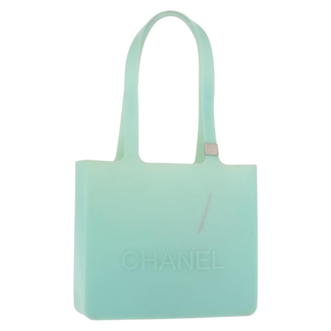 CHANEL Turquoise Blue Rubber Tote Bag Italy BA6869: CHANEL Turquoise Blue Rubber Tote Bag Italy BA6869 Introducing the CHANEL Tote Bag, a stylish and functional accessory crafted from durable rubber in a vibrant Turquoise Blue color. This tote features