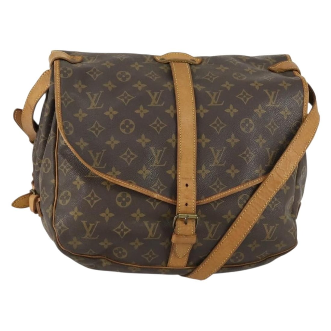 Louis Vuitton Saumur 35 Monogram Canvas Shoulder Bag M42254 France: Louis Vuitton Saumur 35 Monogram Canvas Shoulder Bag M42254 France This Louis Vuitton Saumur 35 shoulder bag features the brand's iconic monogram canvas in a classic monogram color. Crafted in France,