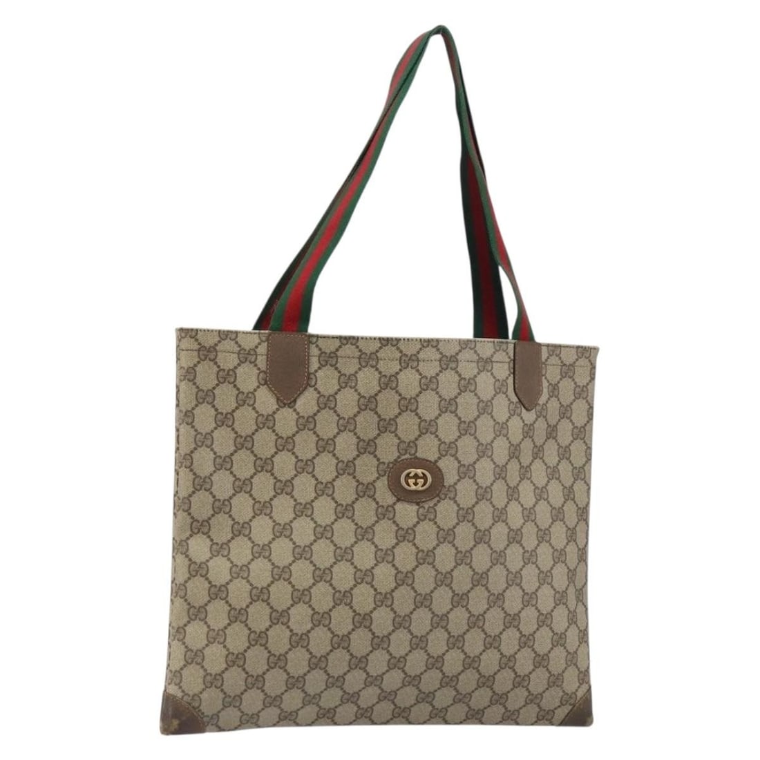 GUCCI GG Supreme Sherry Line Tote Bag Beige PVC Authentic 002 63 0048: GUCCI GG Supreme Sherry Line Tote Bag Beige PVC Authentic 002 63 0048 This authentic GUCCI GG Supreme Web Sherry Line Tote Bag is a stylish accessory crafted in Italy. Made from durable PVC leather wi