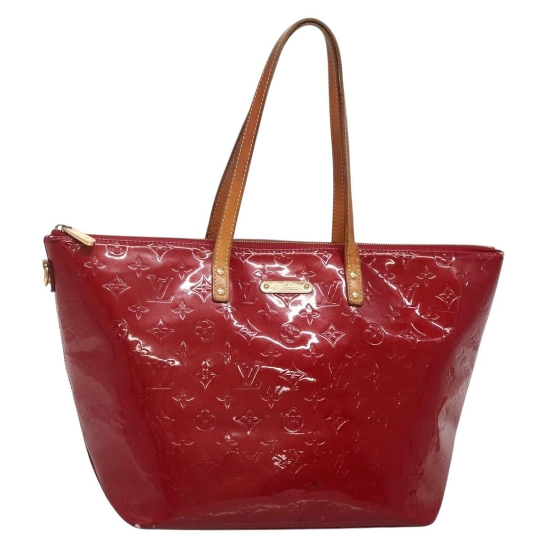 Authentic LOUIS VUITTON Vernis Bellview GM Hand Bag Pomme D'amour M93587 (1 of 18)