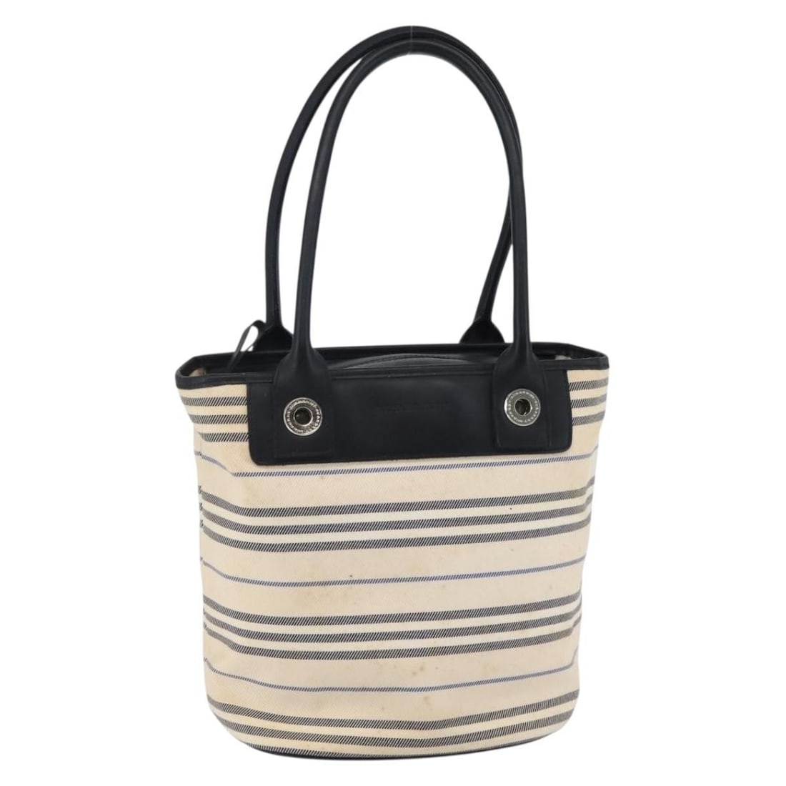 BURBERRY White Silver Canvas Tote Bag Auth BA6465 (1 of 18)