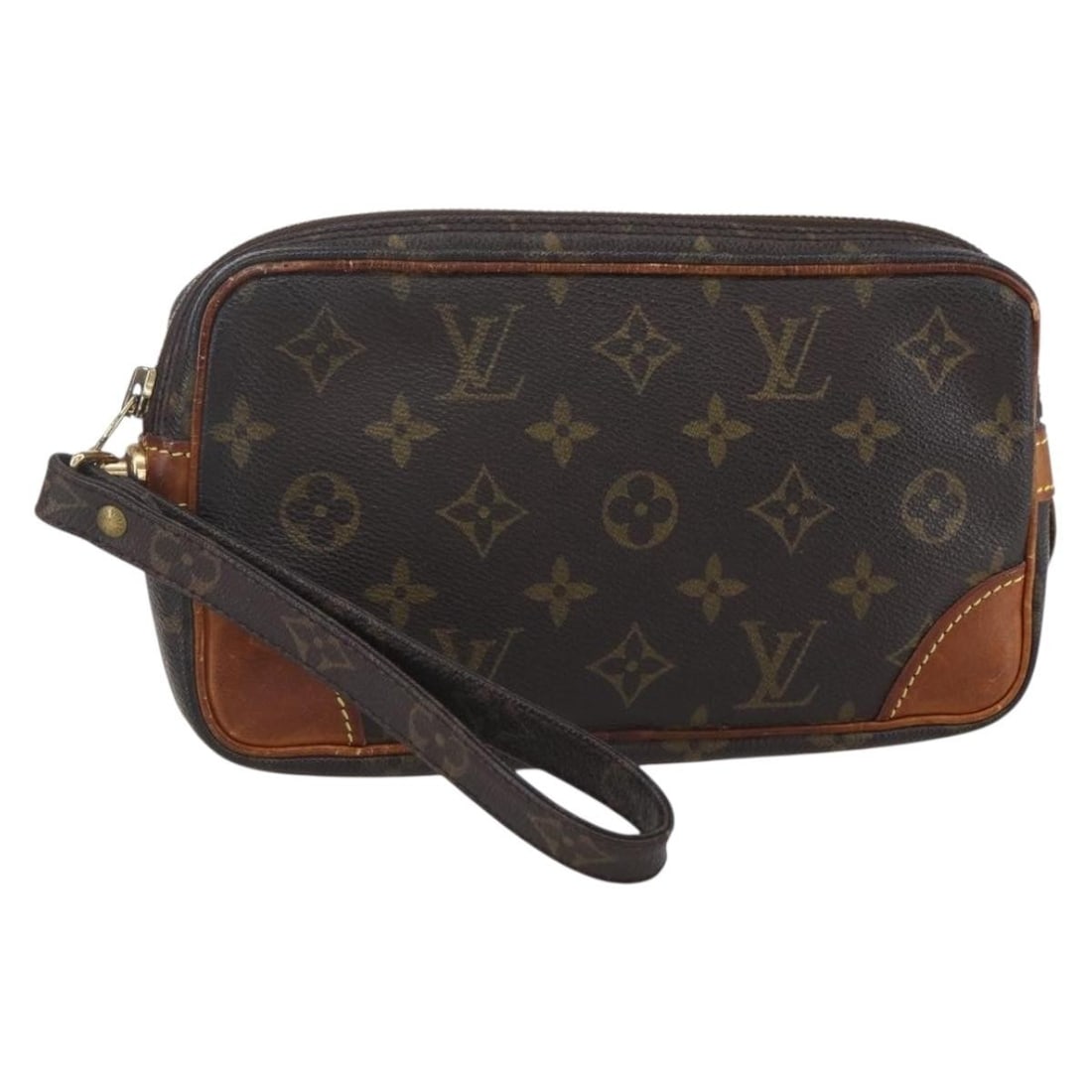 LOUIS VUITTON Monogram Marly Dragonne PM Clutch Bag M51827 Auth (1 of 18)