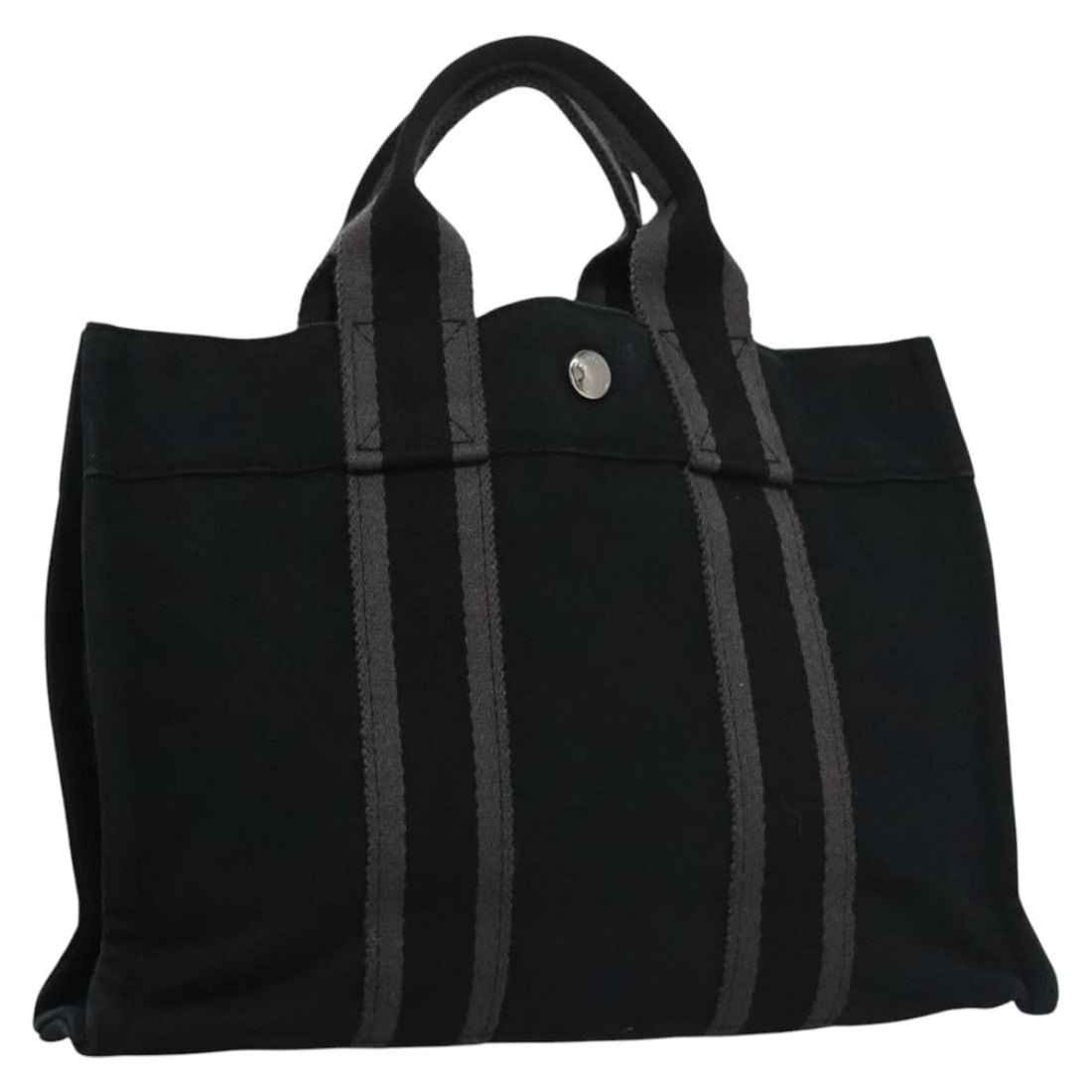 HERMES Fourre Tout PM Hand Bag Black Canvas Made in France: HERMES Fourre Tout PM Hand Bag Black Canvas Made in France This HERMES Fourre Tout PM Hand Bag is a stylish and practical accessory for everyday use. Crafted in France from durable black canvas, this