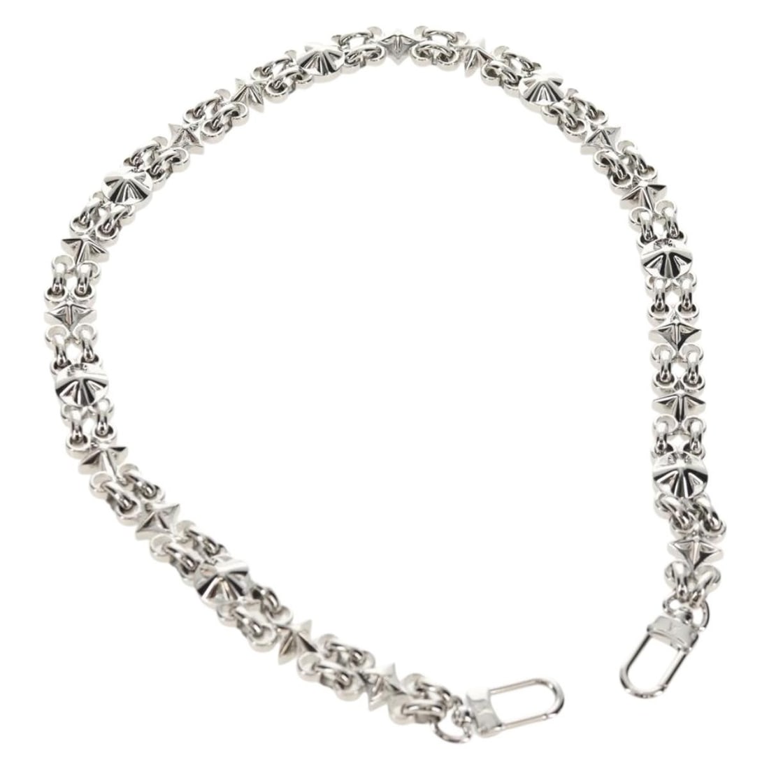 LOUIS VUITTON 25.6 Inch Silver Metal Chain Shoulder Strap Auth (1 of 15)