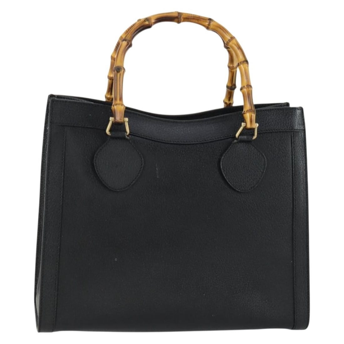 Black Leather Gucci Bamboo Handle Bag 002 1186 0260 Italy (1 of 18)