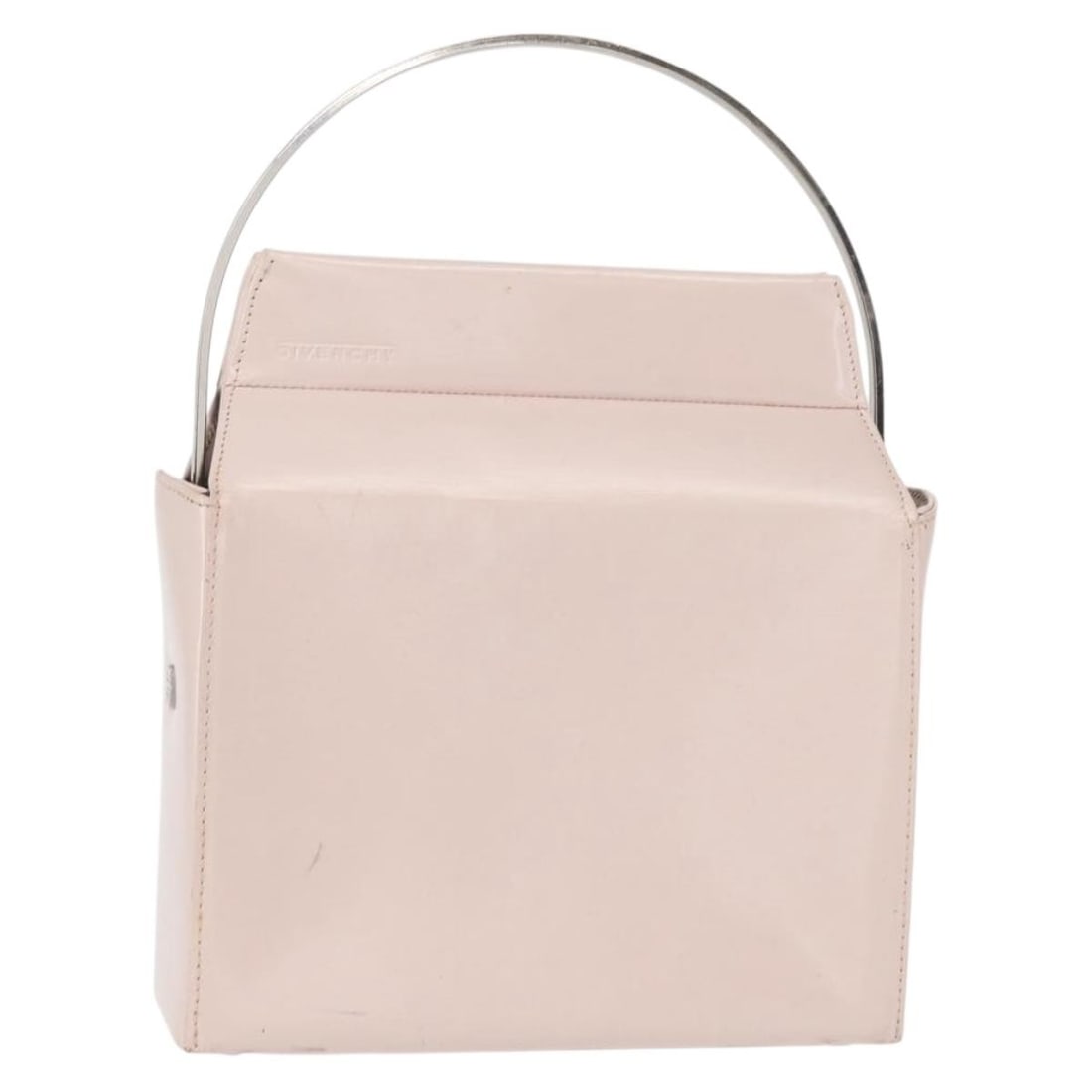 GIVENCHY Pink Leather Hand Bag with Silver Accents Auth BS30997: GIVENCHY Pink Leather Hand Bag with Silver Accents Auth BS30997 This GIVENCHY hand bag is a stylish accessory crafted from premium leather in an elegant pink and silver color combination. Made in Japa
