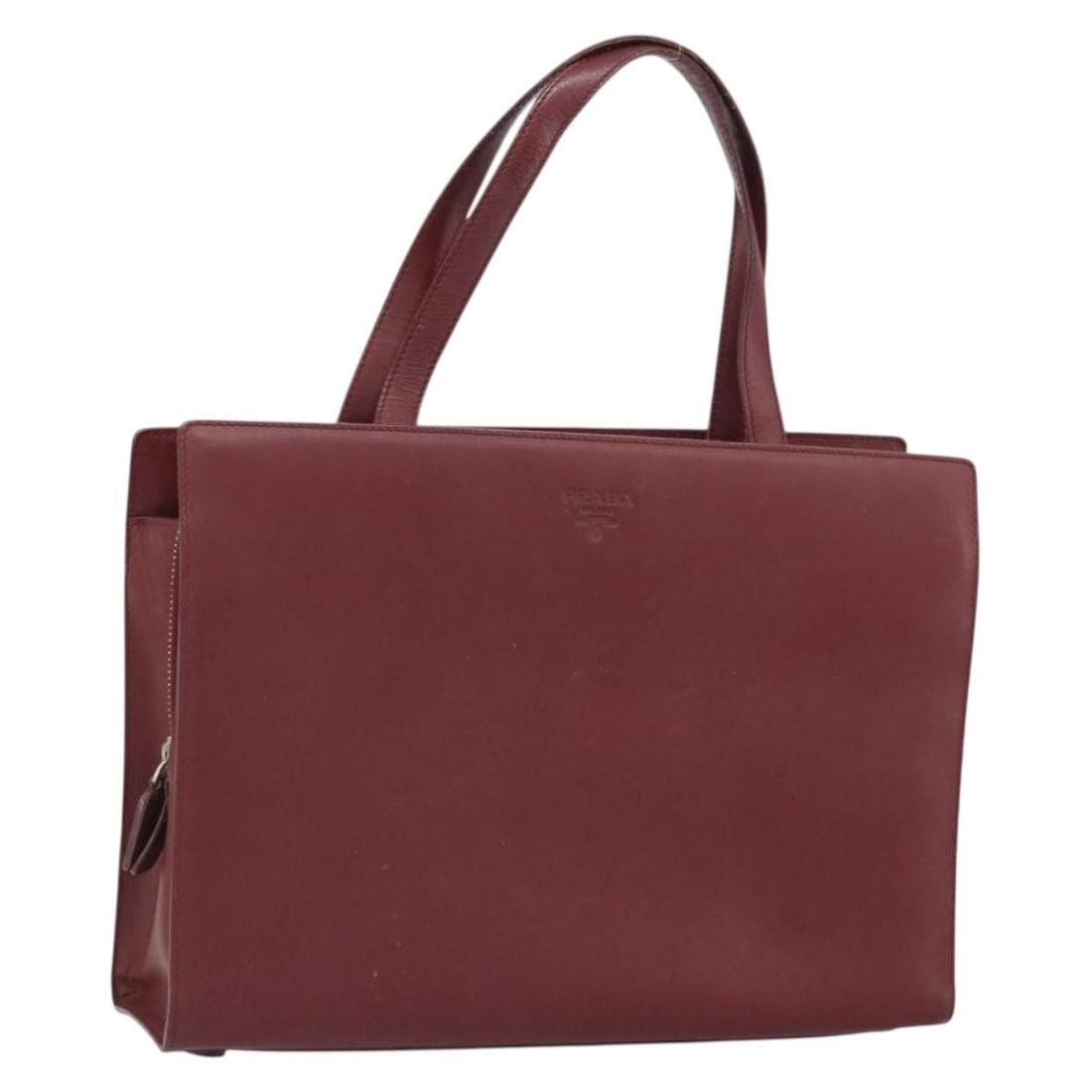 PRADA Bordeaux Leather Handbag Made in Italy (1 of 18)