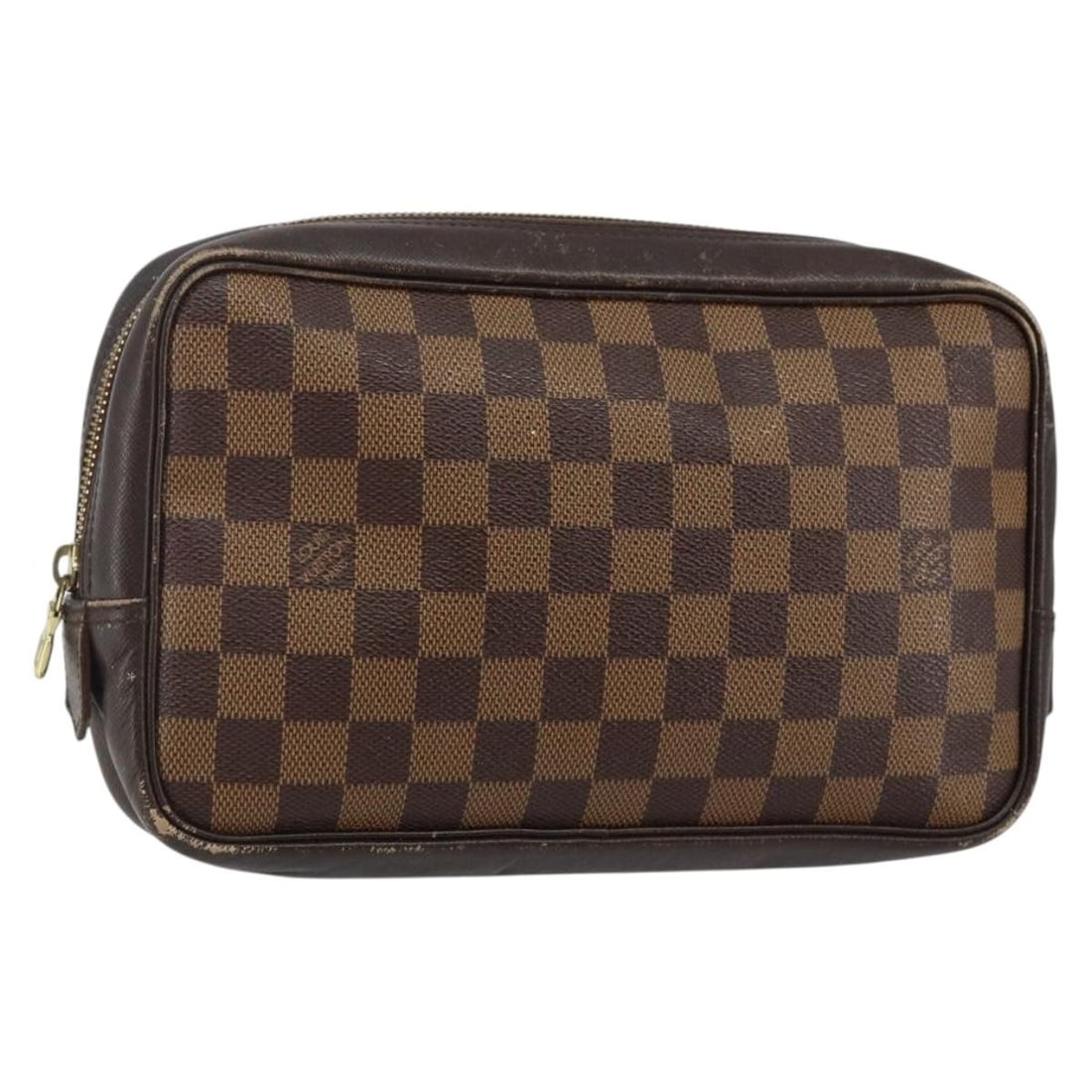 Louis Vuitton Damier Ebene Trousse Toilette 25 Clutch Bag N47624 Auth: Louis Vuitton Damier Ebene Trousse Toilette 25 Clutch Bag N47624 Auth The LOUIS VUITTON Damier Ebene Trousse Toilette 25 Clutch Bag is a stylish accessory crafted from durable Damier Ebene canvas. Thi