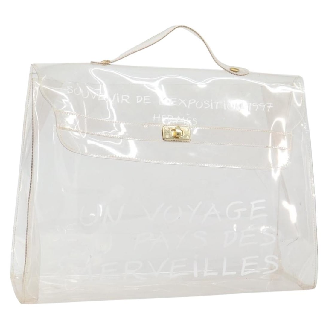 Clear Vinyl Kelly Style Handbag by Hermes France (1 of 18)