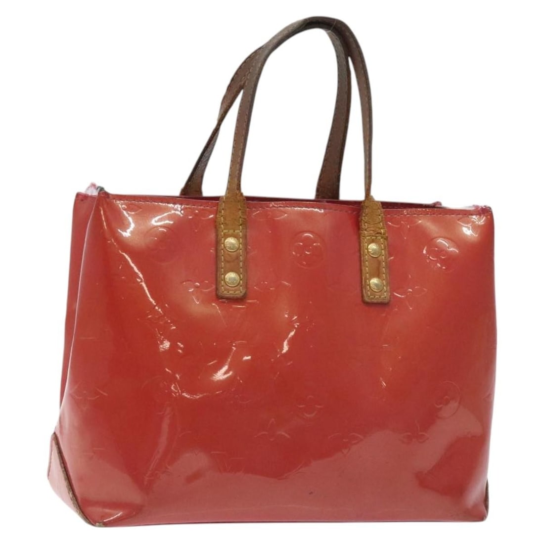 Louis Vuitton Reade PM Monogram Vernis Patent Leather Handbag Fran Boise M9132F: Louis Vuitton Reade PM Monogram Vernis Patent Leather Handbag Fran Boise M9132F This Louis Vuitton Monogram Vernis Reade PM handbag in Fran Boise is crafted from patent leather and features a compact,