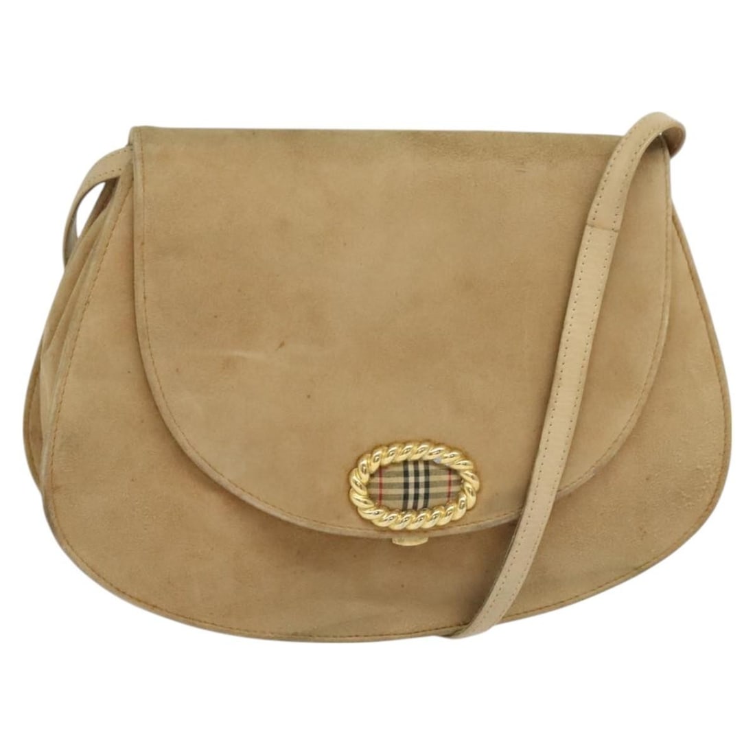 Burberrys Beige Suede Shoulder Bag with 20.5 Inch Strap Drop: Burberrys Beige Suede Shoulder Bag with 20.5 Inch Strap Drop This Burberrys shoulder bag is crafted from luxurious beige suede, offering both style and functionality. The bag features a height of appr