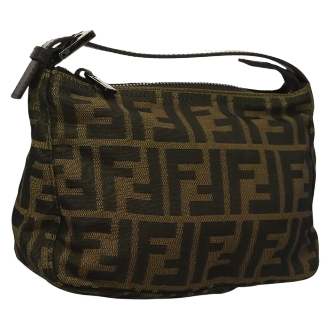 Fendi Black Brown Zucca Canvas Accessory Pouch Made in Italy: Fendi Black Brown Zucca Canvas Accessory Pouch Made in Italy This FENDI accessory pouch features the signature Zucca canvas in black and brown. Made in Italy, the pouch is designed for everyday use an