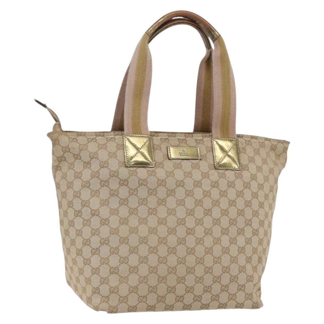 GUCCI GG Canvas Sherry Line Tote Bag Beige Pink 131231 Authentic: GUCCI GG Canvas Sherry Line Tote Bag Beige Pink 131231 Authentic This authentic Gucci GG Canvas Sherry Line Tote Bag combines elegance with practicality. Crafted in Italy, it features a stylish beige