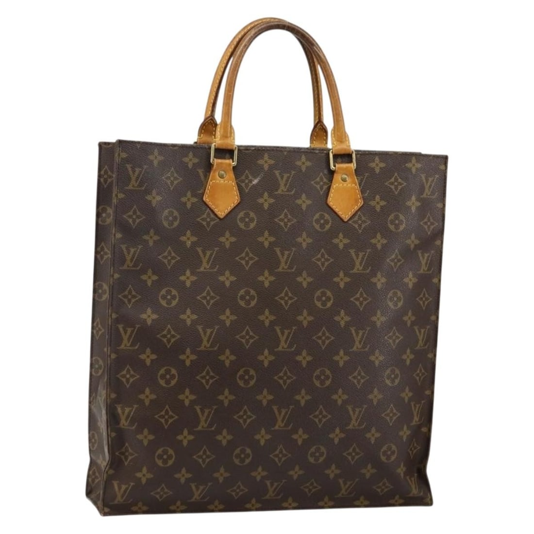 LOUIS VUITTON Monogram Sac Plat Hand Bag M51140 Made in France (1 of 18)
