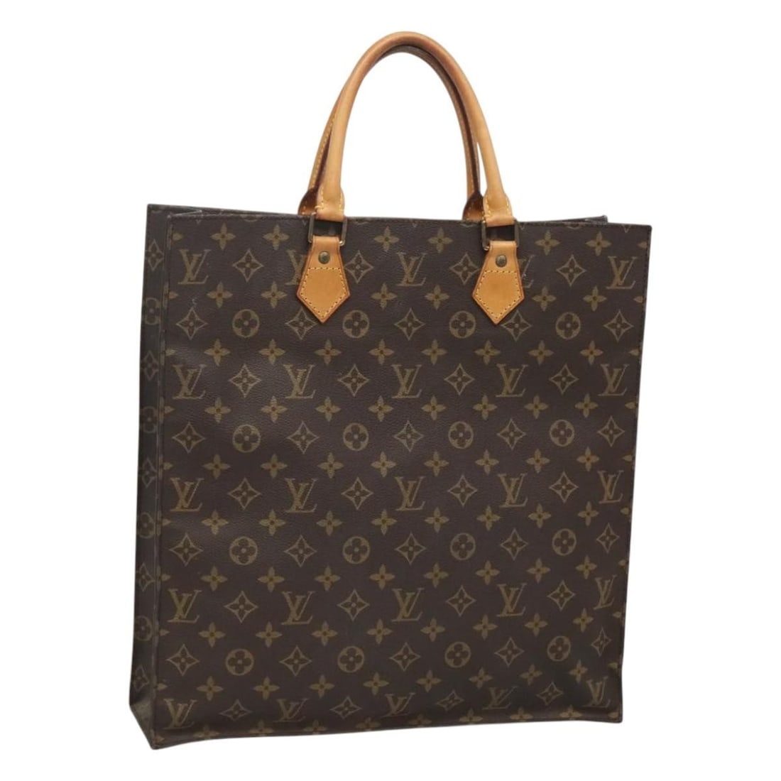 LOUIS VUITTON Monogram Sac Plat Hand Bag M51140 Auth France (1 of 18)