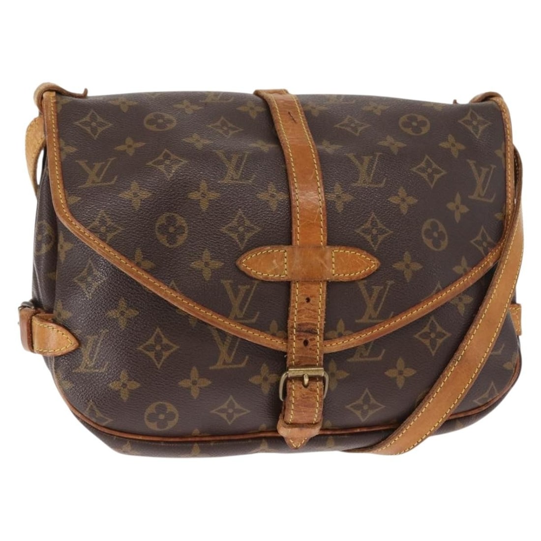 LOUIS VUITTON Monogram Saumur 30 Shoulder Bag M42256 Auth (1 of 18)