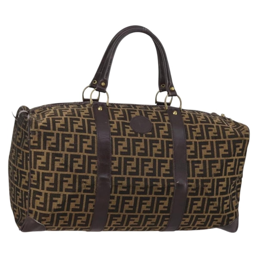 FENDI Zucca Canvas Boston Bag Black Brown Authentic: FENDI Zucca Canvas Boston Bag Black Brown Authentic Discover the iconic FENDI Zucca Canvas Boston Bag, a stylish blend of sophistication and functionality. This spacious bag features a classic black a