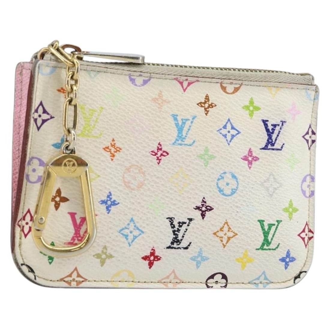 Louis Vuitton White Multicolor Coin Purse M93734 Authentic: Louis Vuitton White Multicolor Coin Purse M93734 Authentic This LOUIS VUITTON Multicolor Pochette ClesNM Coin Purse is a chic accessory crafted from Monogram Multicolor Canvas in a pristine white hue.