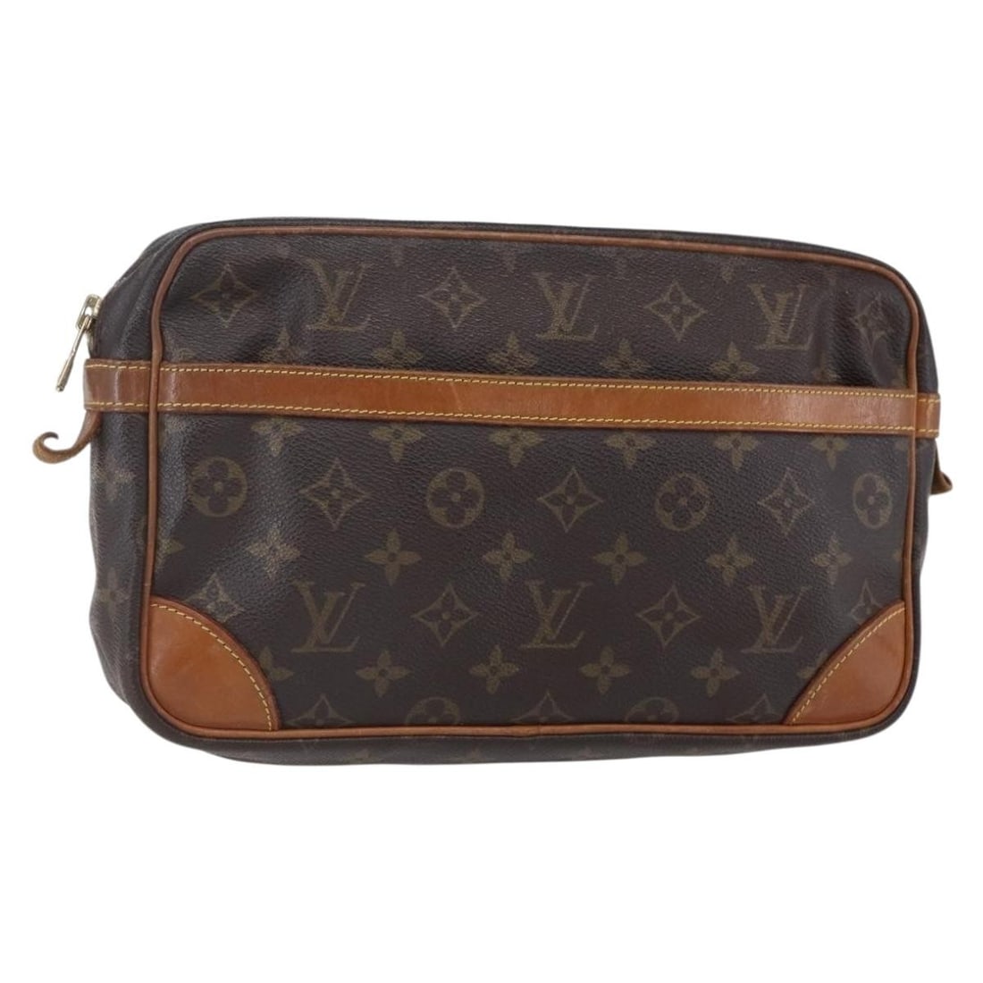 LOUIS VUITTON Monogram Compiegne 28 Clutch Bag M51845 Authentic: LOUIS VUITTON Monogram Compiegne 28 Clutch Bag M51845 Authentic Introducing the LOUIS VUITTON Monogram Compiegne 28 Clutch Bag, a sophisticated accessory that embodies luxury and style. Made from dura