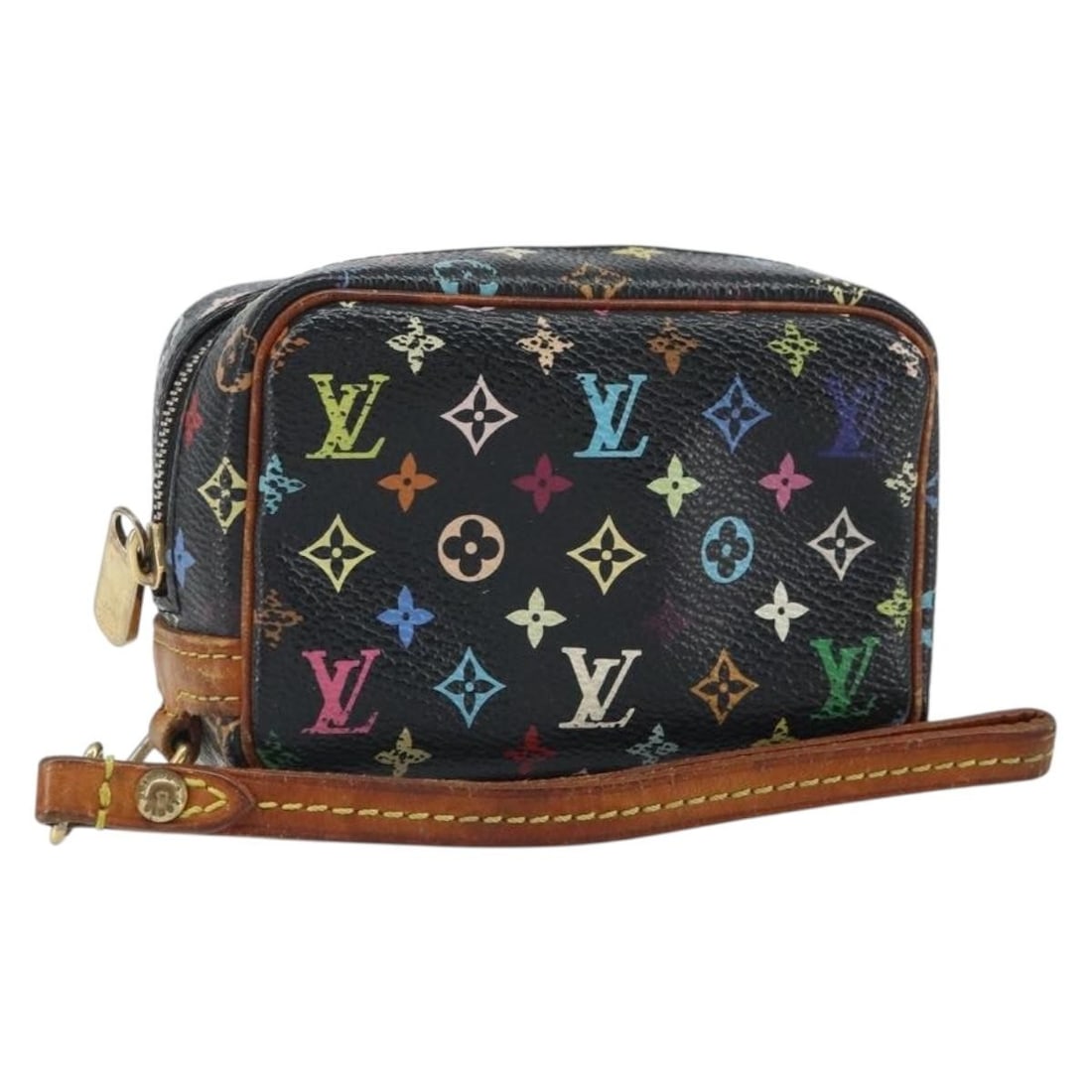 Louis Vuitton Multicolor Wapity Black Canvas Monogram Pouch M58034: Louis Vuitton Multicolor Wapity Black Canvas Monogram Pouch M58034 This Louis Vuitton Monogram Multicolor Wapity pouch features a black canvas exterior with the iconic multicolor monogram design. Craf