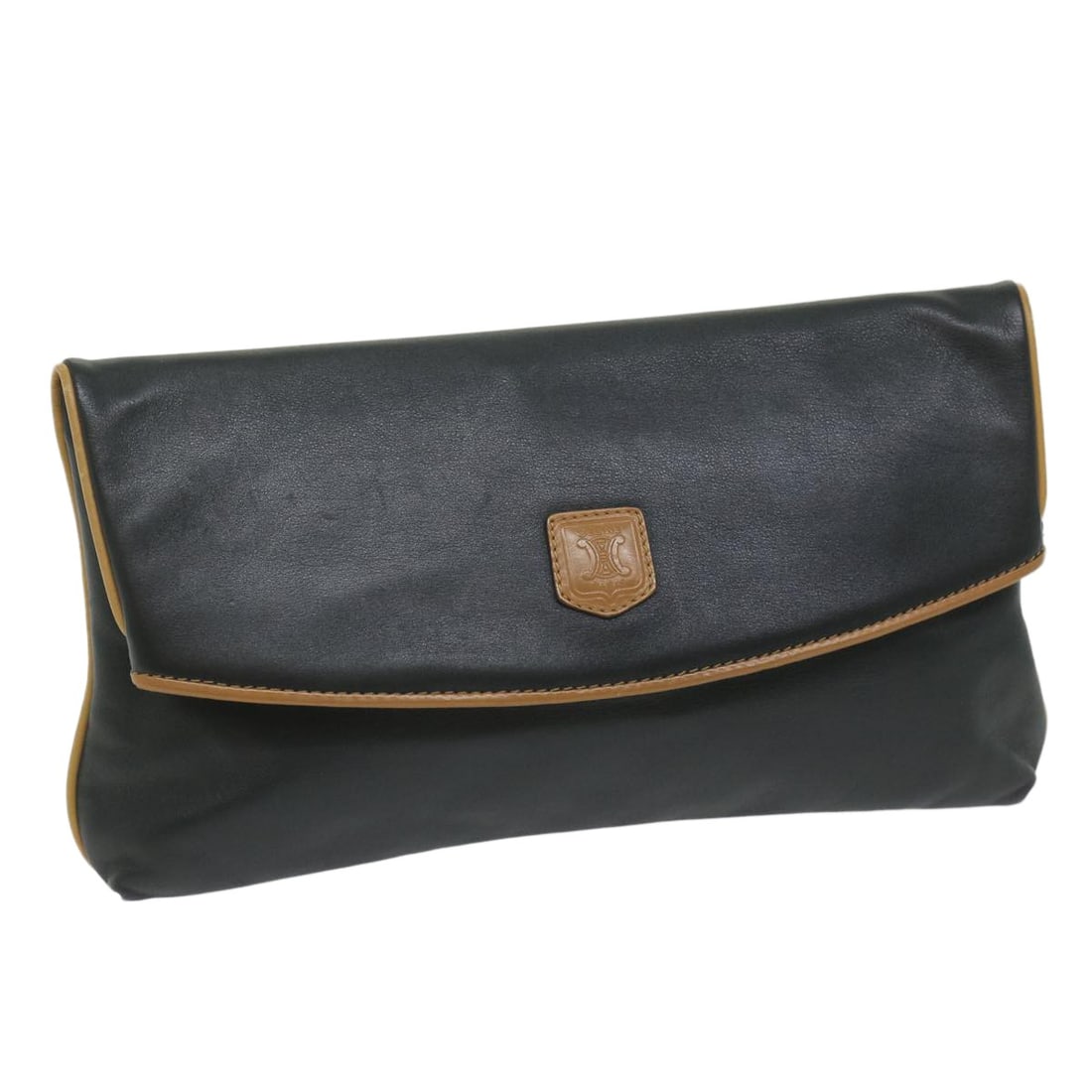 CELINE Black Leather Clutch Bag Made in Italy Auth (1 of 18)