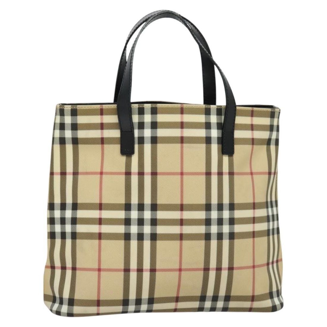 Burberry Nova Check Hand Bag PVC Beige Silver Made in Italy: Burberry Nova Check Hand Bag PVC Beige Silver Made in Italy This BURBERRY Nova Check Hand Bag is a stylish and functional accessory crafted from durable PVC leather in a chic beige and silver color co