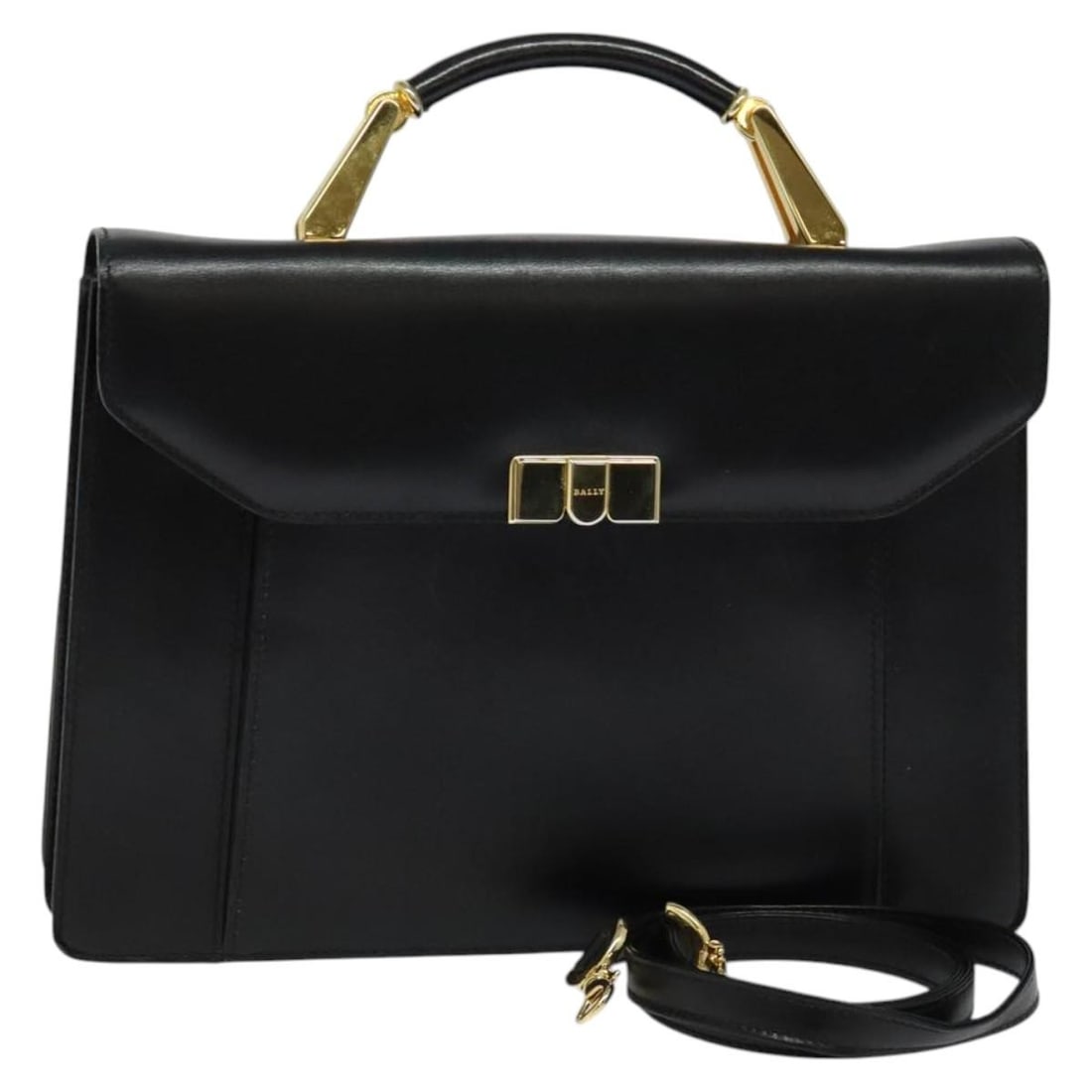 BALLY Leather Hand Bag Black Gold Auth 123830 Italy: BALLY Leather Hand Bag Black Gold Auth 123830 Italy This exquisite BALLY hand bag showcases a sophisticated blend of black leather and gold accents, originating from Italy. Designed for versatility, i